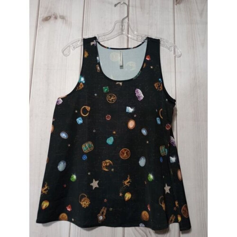 Fabletics Black Gemstone Celestial Print Tank Top Women's Size S